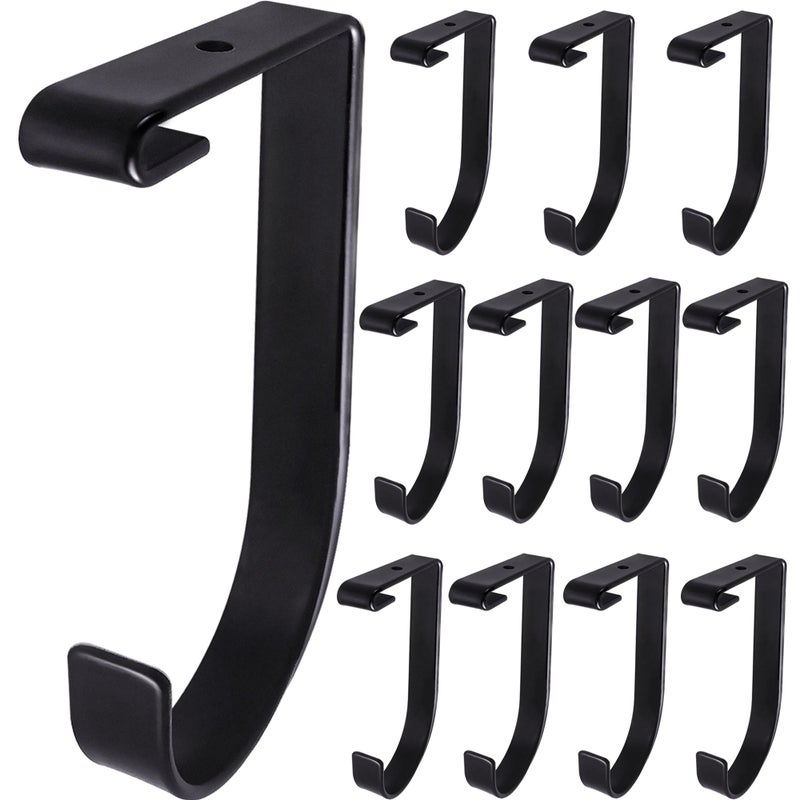 Saderoy 12-Pack Heavy Duty Add-On Storage Flat Hook Accessory for Garage Ceiling Storage Rack and Wall Shelving,Alloy Steel, Black-Suitable for FLEXINOUMTS Ceiling Storage Racks and Wall Shelves - Image 1